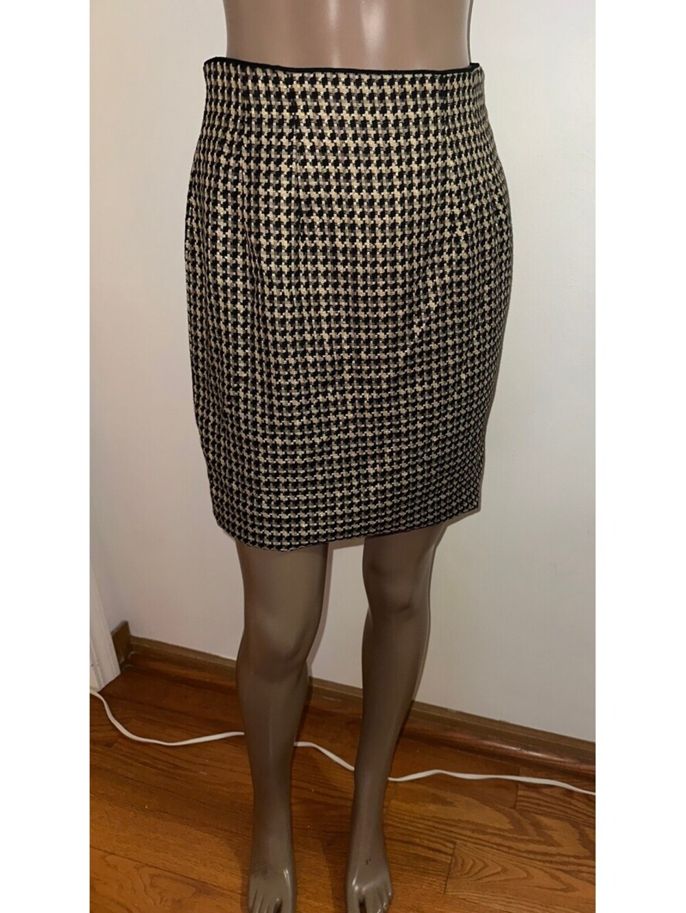 Vintage Barami Women's Houndstooth Pencil Skirt 8